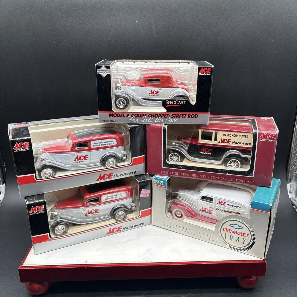 ACE Hardware Ertl Spec Cast Diecast Coin Banks Lot of 5 NIB Model A Chevy